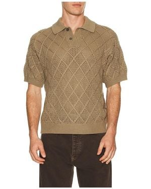 Obey Eryk Knitted Polo - Brown