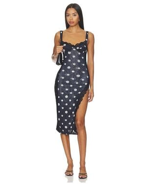 Free People Not Your Baby Midi Printed Slip Dress - Blue