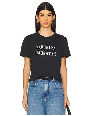 FAVORITE DAUGHTER Cropped Collegiate Tee - Black