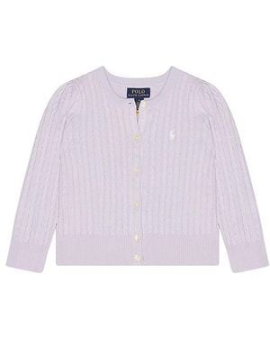 Polo Ralph Lauren Cable Knit Cotton Cardigan - Purple