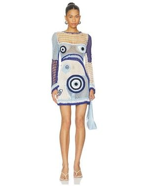 Leslie Amon Dream Evil Eye Mini Dress - Blue