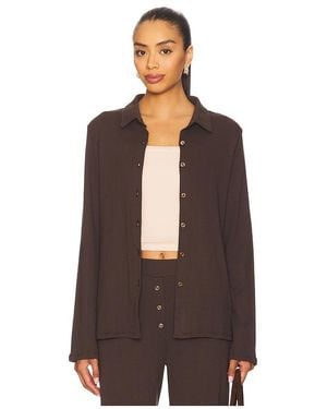 VIR VITA Eloise Pointelle Shirt - Brown