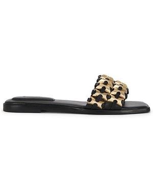 Jonathan Simkhai Faye Beaded Leather Flat Slide - White