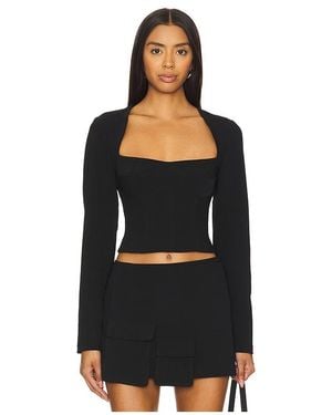 Camila Coelho Millie Long Sleeve Top - Black