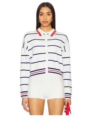 Central Park West Nautical Stripe ポロシャツ - ホワイト