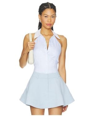 Fleur du Mal Poplin Smocked Bodysuit - White