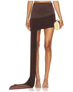 Khanums Asymmetric Mini Skirt - Brown
