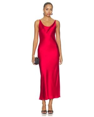 Alejandra Alonso Rojas Cowl Bias Slip Dress - Red