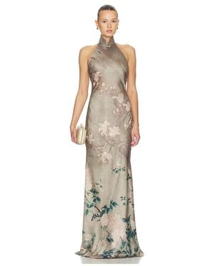 SAU LEE Gillian Satin Dress - White