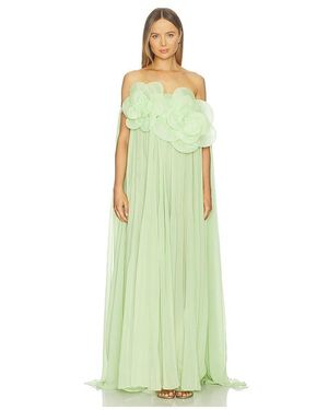 LEO LIN Jaclyn Draped Floor Length Dress - Green