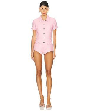 Central Park West X Revolve Ash Tweed Romper - Pink