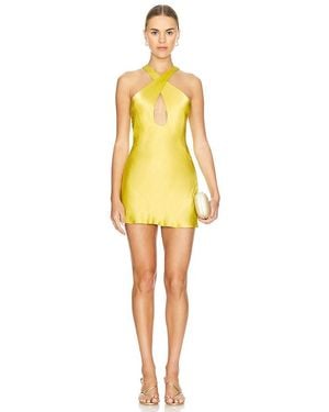 Shona Joy Sofia Cross Front Cut Out Mini Dress - Yellow