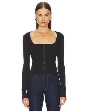 GRLFRND Shirt Hook & Eye Long Sleeve Tee - Schwarz