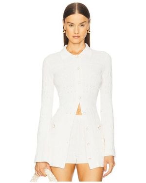 Devon Windsor Minivestido Manga Larga Leona En Talla (También En Xl) - Blanco