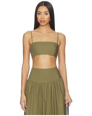 Susana Monaco X Revolve Poplin Crop String Top - Green