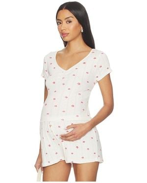 HATCH The Pointelle Sweetheart Tee - White