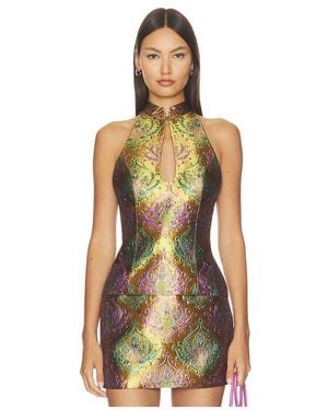retroféte Moreno Brocade Top - Multicolour