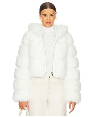Adrienne Landau The Lina Faux Fur Jacket - White