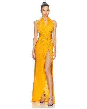Alex Perry Halter Twist Gown - Orange