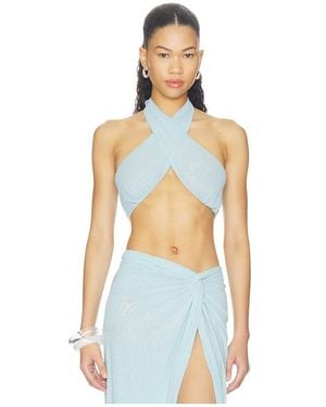 AFRM Lyra Burnout Velvet Top - White