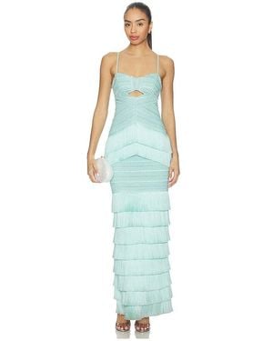 PATBO Clara Fringe Maxi Dress - Blue