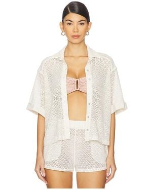 PQ Swim Blake Button Up Top - White