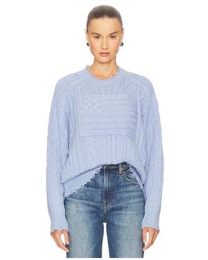 Denimist Suéter Oversized Con Estampado De Bandera Estadounidense Y Sombras En Color Bebe Azul Talla (También En Xxs)