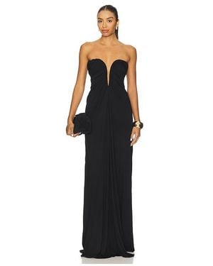 Atlein Bustier Ruched Gown - Schwarz