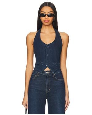 GOOD AMERICAN Denim Halter Vest - Blue