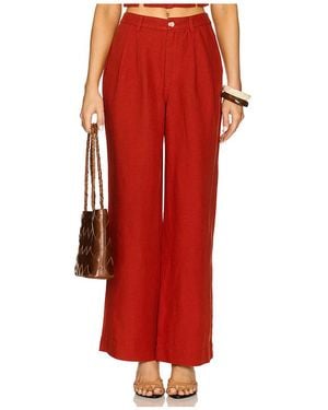 Onia Pantalones Plisados Air Linen En Color Rojo Talla En