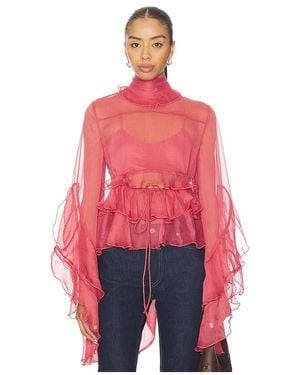 Bardot Anyssa Ruffle Blouse - Red
