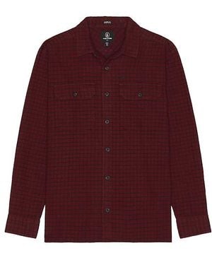Volcom Camisa De Manga Larga Augustone En Color Rojo Talla (También En M, S, Xl/1X)