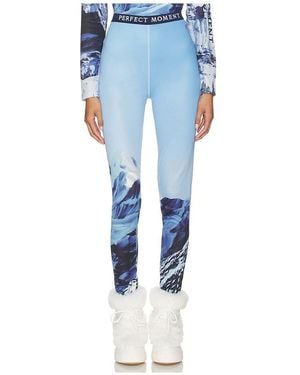 Perfect Moment Printed Base Layer Leggings - Blue