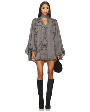 Free People Bali September Sun Mini Dress - Gray