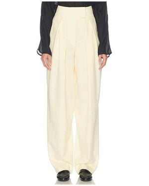 Helsa High Waist Pleated Suit Trouser - White