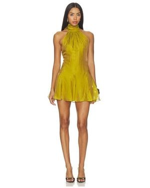 retroféte Lilacine Chiffon Dress - Yellow