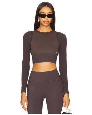 On Shoes Studio Knit Crop Lg Sleeve Top - Multicolour