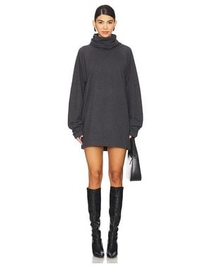 Norma Kamali Oversized Raglan Sleeve Turtleneck Mini Dress - Black