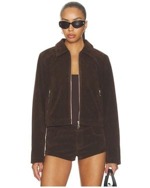 superdown Frannie Faux Suede Jacket - Brown