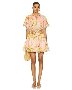 Hemant & Nandita Short Dress With Buckle Belt - Natural