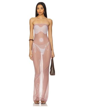 DI PETSA Tan Lines Mesh Dress - Multicolour