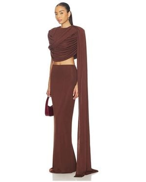 The New Arrivals Ilkyaz Ozel Khara Long Trained Jersey Top - Red