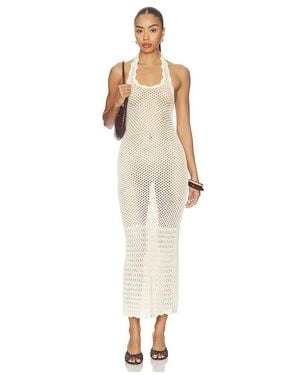 Tularosa Faelyn Halter Open Work Dress - White
