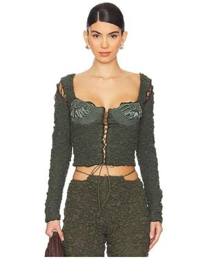 TG Botanical Sabrina Blouse - Green