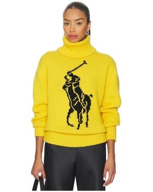 Polo Ralph Lauren Big Pony Wool Turtleneck Jumper - Yellow