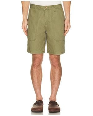 Brixton Surplus Vintage Wash Herringbone Shorts - Green