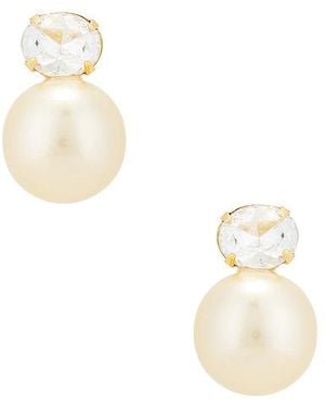 Jennifer Behr Pendientes Largos Nina En Color Oro Metálico Talla - Blanco