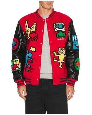 Reason Keith Haring Varsity Jacket - Red