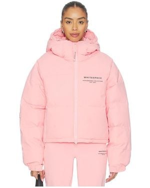 White/space Cropped Puffer Jacket - Pink