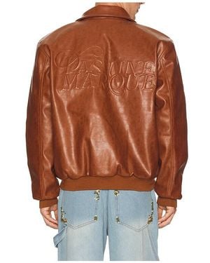 Pas Une Marque Leather Jacket - Orange